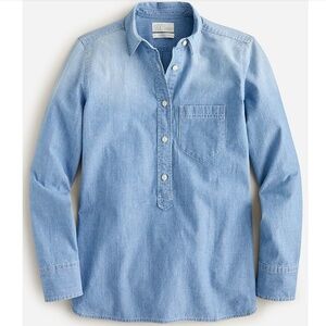 J.Crew Denim Popover Shirt Size 8 Petite